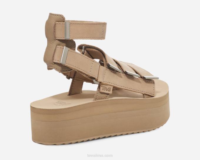 piel de mujer con plataforma plana mevia XV6679 incienso Teva