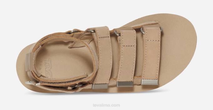 piel de mujer con plataforma plana mevia XV6679 incienso Teva