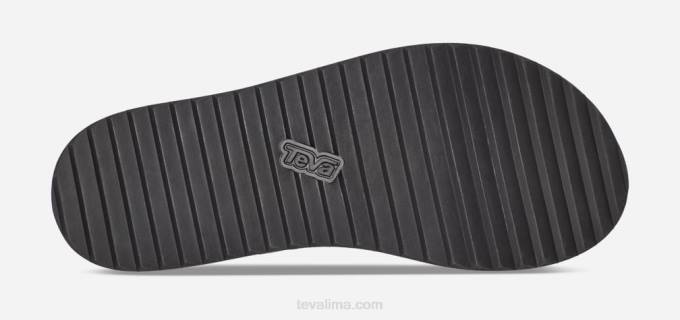 piel de mujer con plataforma plana mevia XV6680 negro Teva