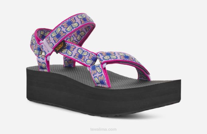 plataforma plana universal para mujer XV6653 mariposa lila Teva